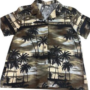 SHANNON MARIE LARGE Hawaiian shirt large cotton button down short sleeve EUC